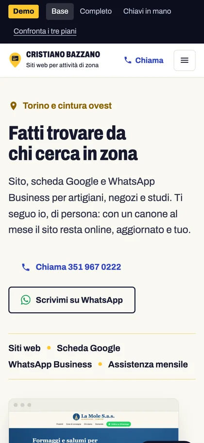 La versione Base della demo, da telefono
